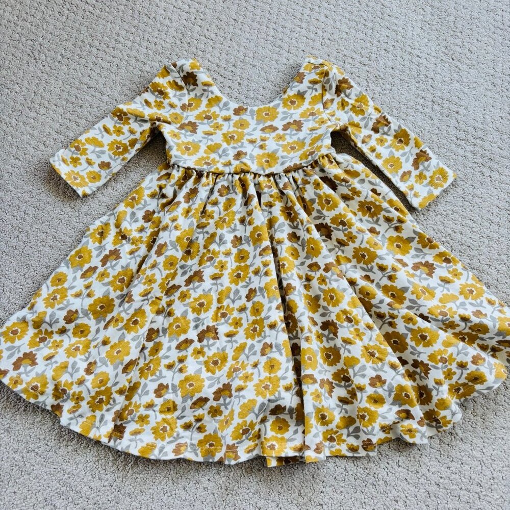 Remie girl mustard yellow floral dress